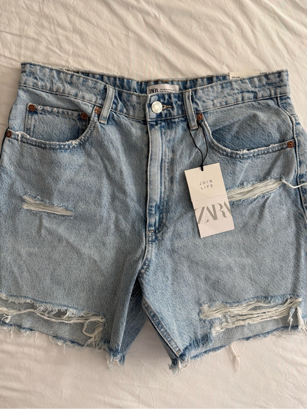 Zara Mid-Rise Relaxed Shorts